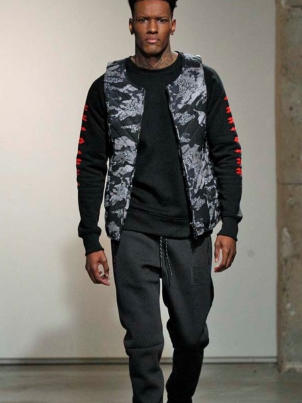 Puma x Trapstar Urban Black and Gray Camo Puffer Vest XL